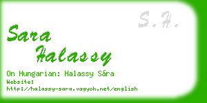 sara halassy business card